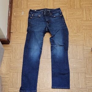 American Eagle Outfitters Men's Dark Indigo Original Straight Jeans